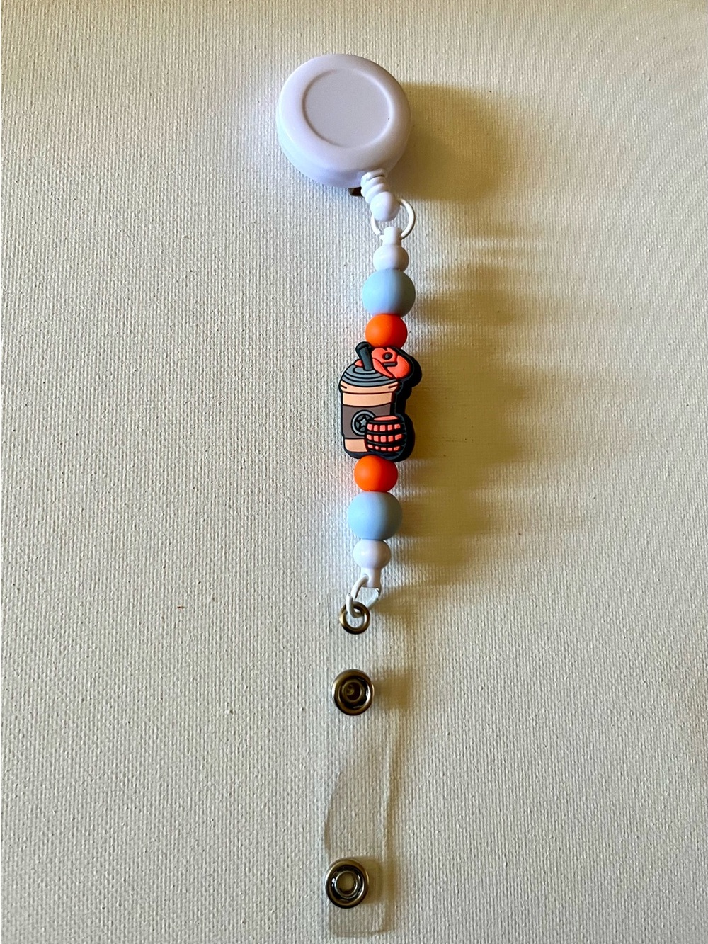 Cowboy Hat & Barrel-themed Beaded Badge Reel